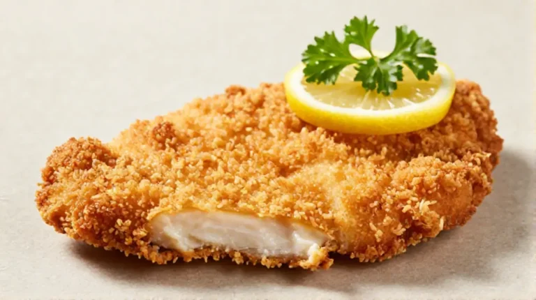 Krosses panierte Hähnchenschnitzel, perfekt zubereitet im Airfryer für ein gesundes Festmahl.