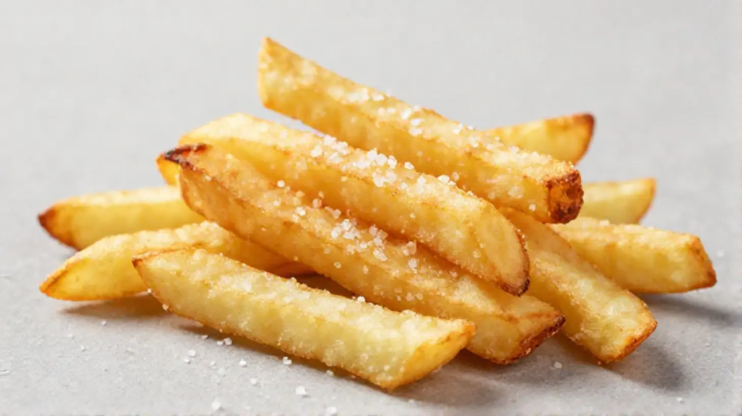 Knusprige pommes aus frischen kartoffeln, perfekt zubereitet im airfryer.