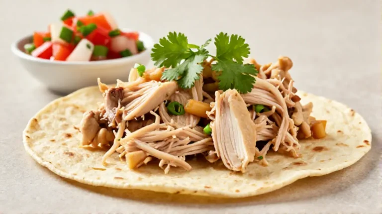 Saftiges pulled chicken aus dem Airfryer, zubereitet mit köstlichen Gewürzen.