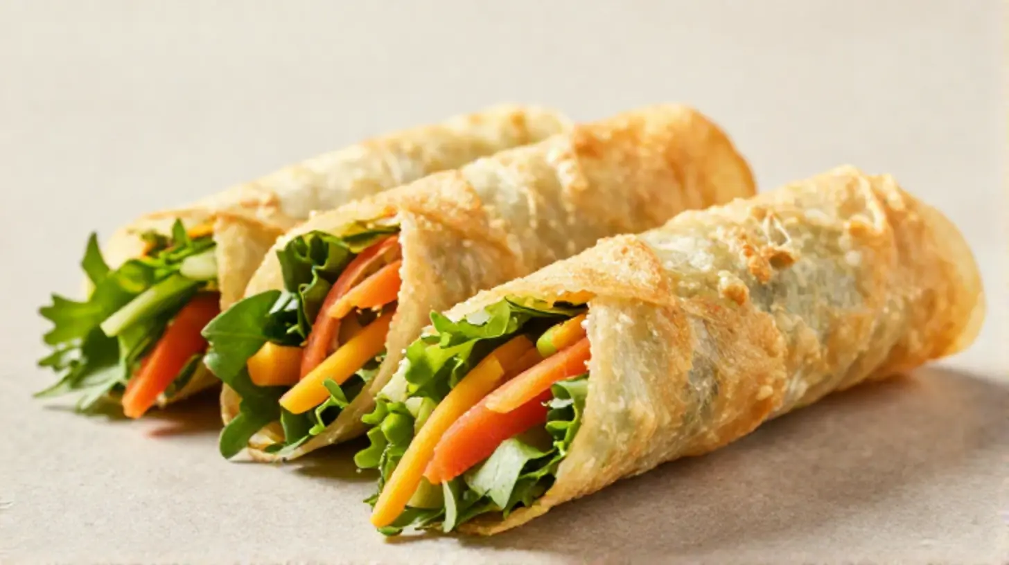 Leckere reispapierrollen zubereitet im Airfryer für eine knusprige Textur.