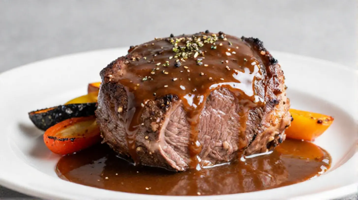 Zartes Rinderbraten im Airfryer mit perfekter Kruste und saftigem Fleisch.