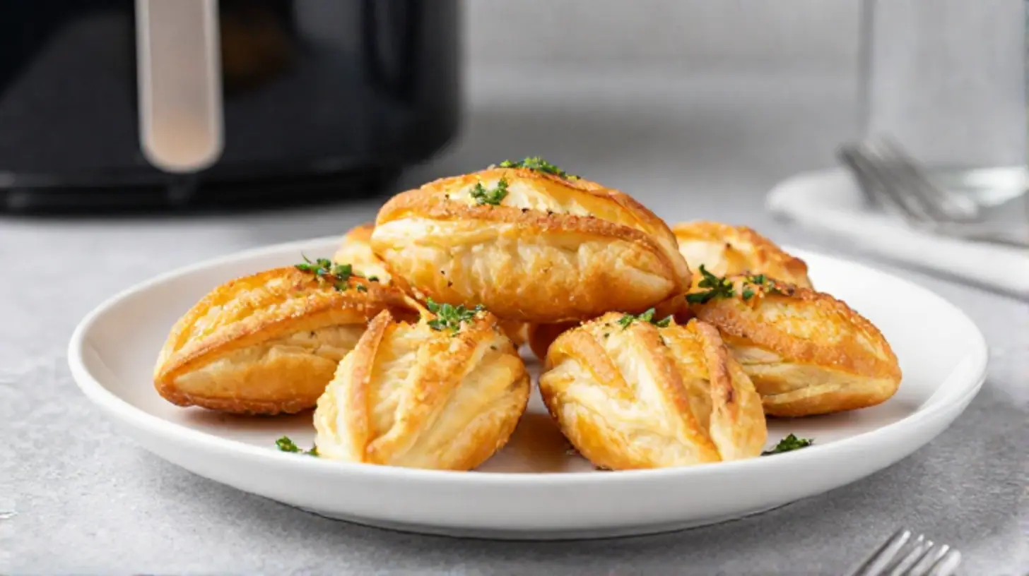 Leckere Schupfnudeln aus der Airfryer, goldbraun und knusprig.