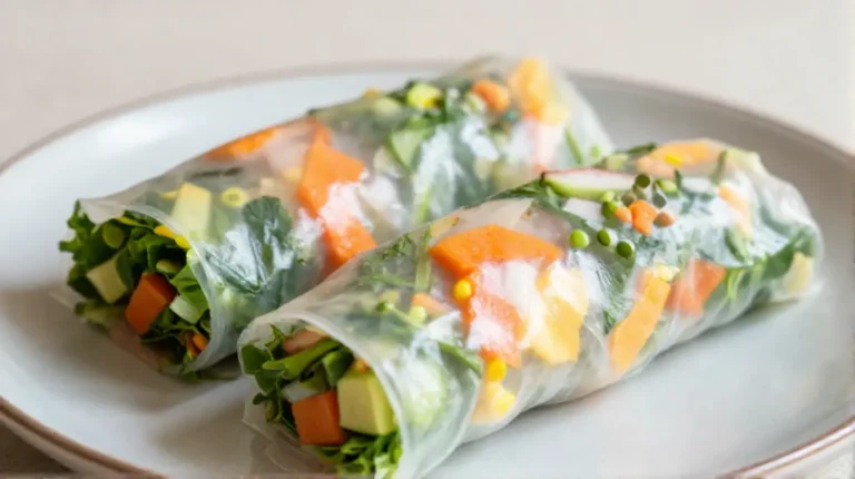 Leckere und gesunde sommerrolle, zubereitet im Airfryer für knusprige Ergebnisse.