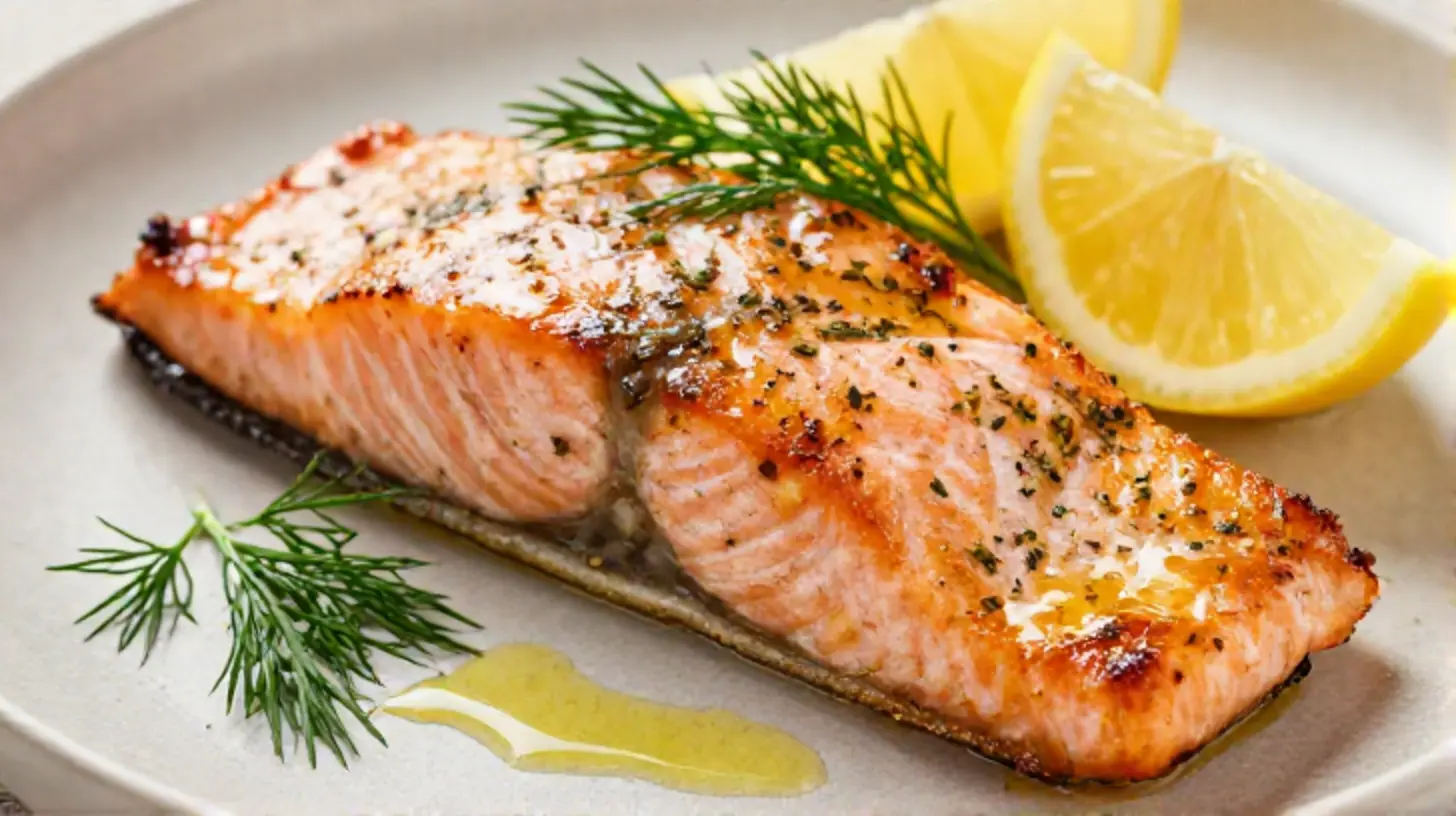 Saftiger Lachs, perfekt zubereitet im Airfryer für eine gesunde Mahlzeit.