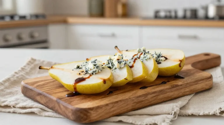Leckere Birnen mit Blauschimmelkäse aus der Heißluftfritteuse, perfekt für jeden Anlass.