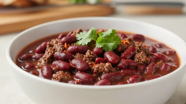 Leckeres Chili con Carne frisch aus dem Airfryer, perfekt gewürzt und saftig.