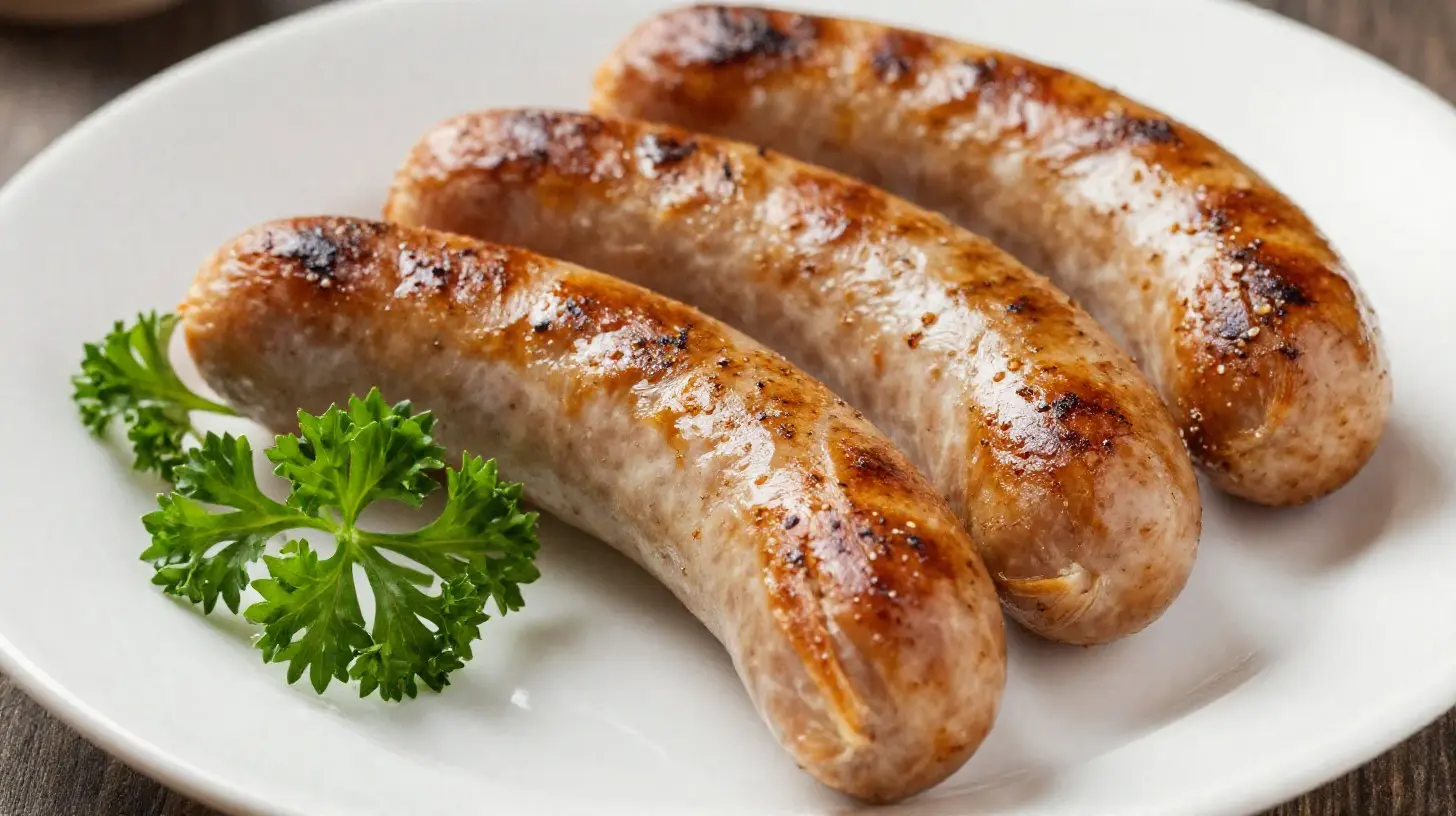 Leckere Debreziner aus der Heißluftfritteuse mit knuspriger Haut und saftigem Innenleben.