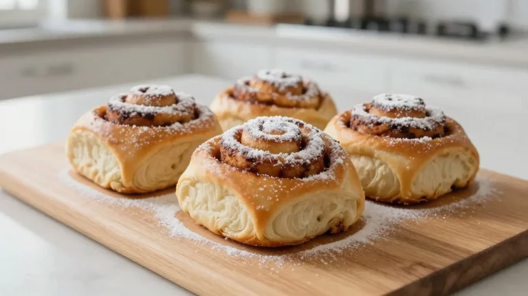 Leckeres Franzbrötchen aus der Heißluftfritteuse mit knuspriger Kruste und zartem Innenleben.