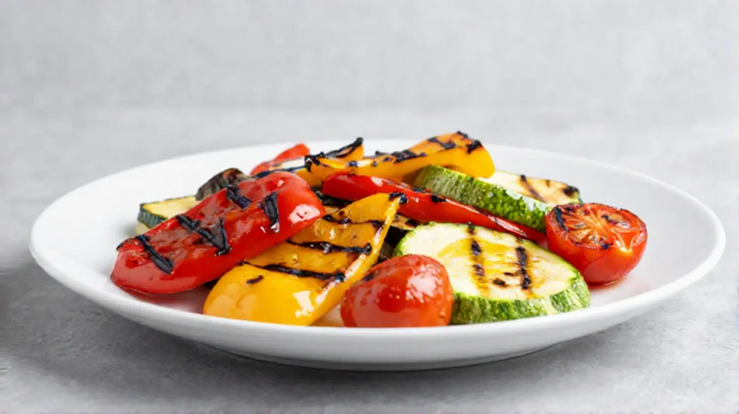 Farbenfrohes Grillgemüse aus dem Airfryer, perfekt für gesunde Mahlzeiten.