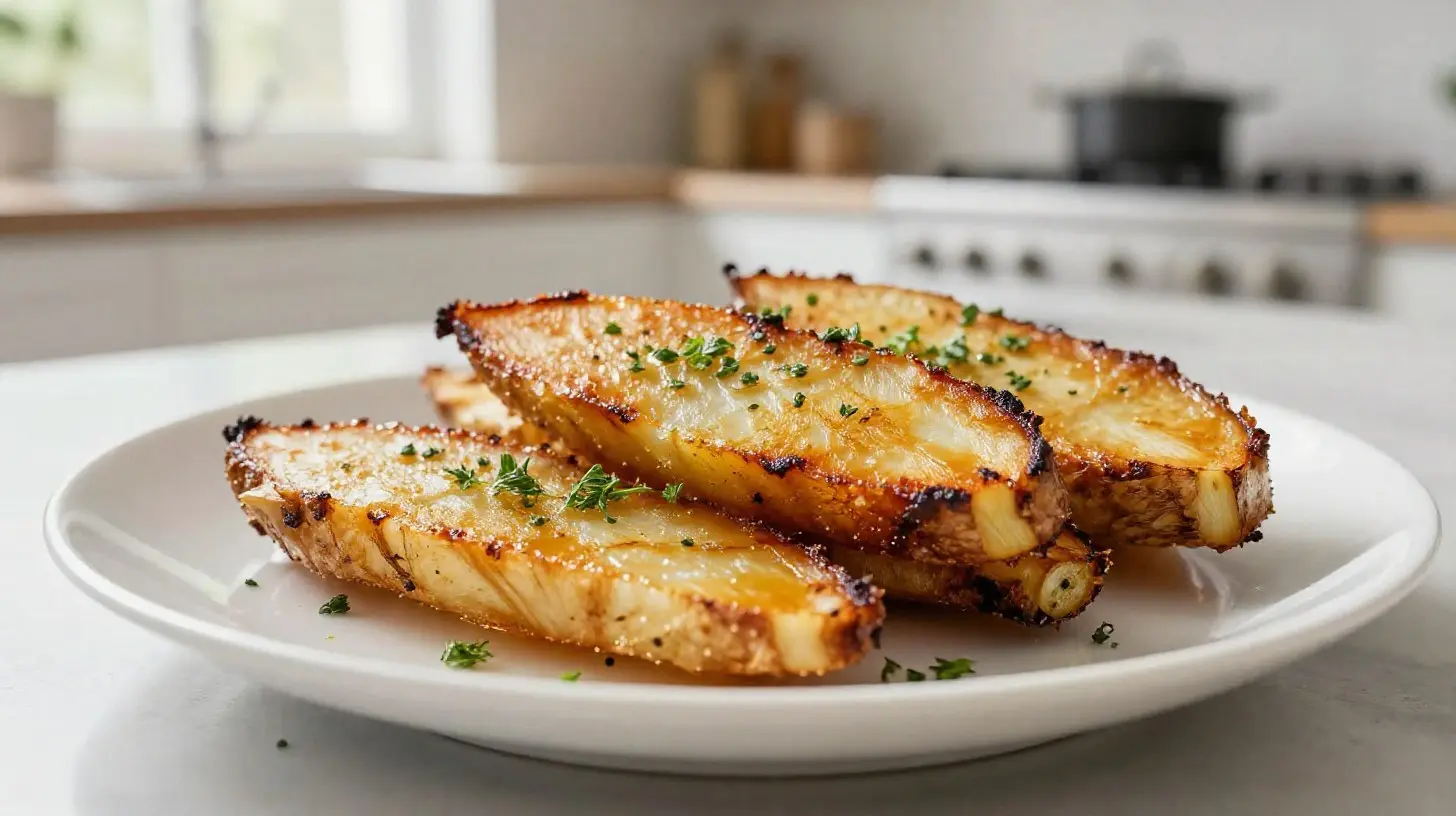 Knollensellerie im Airfryer, perfekt knusprig und aromatisch zubereitet.