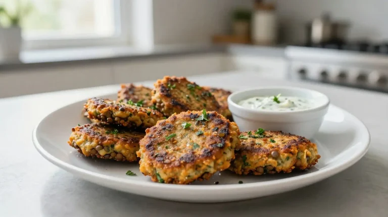 Köstliche Linsenbratlinge aus der Heißluftfritteuse für eine gesunde Mahlzeit.