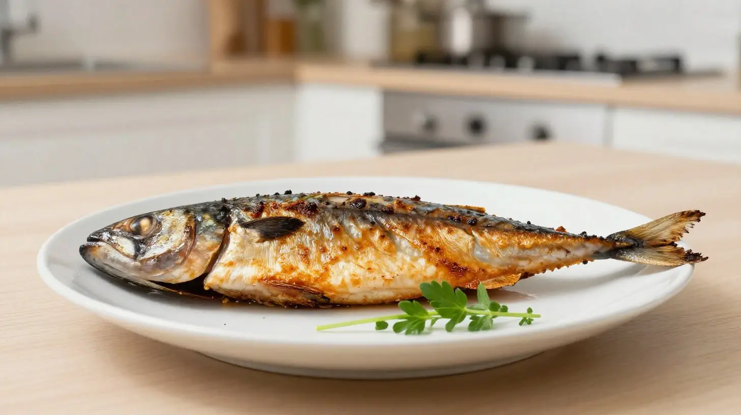 Leckere Makrele im Airfryer zubereitet, perfekt gegart und besonders saftig.