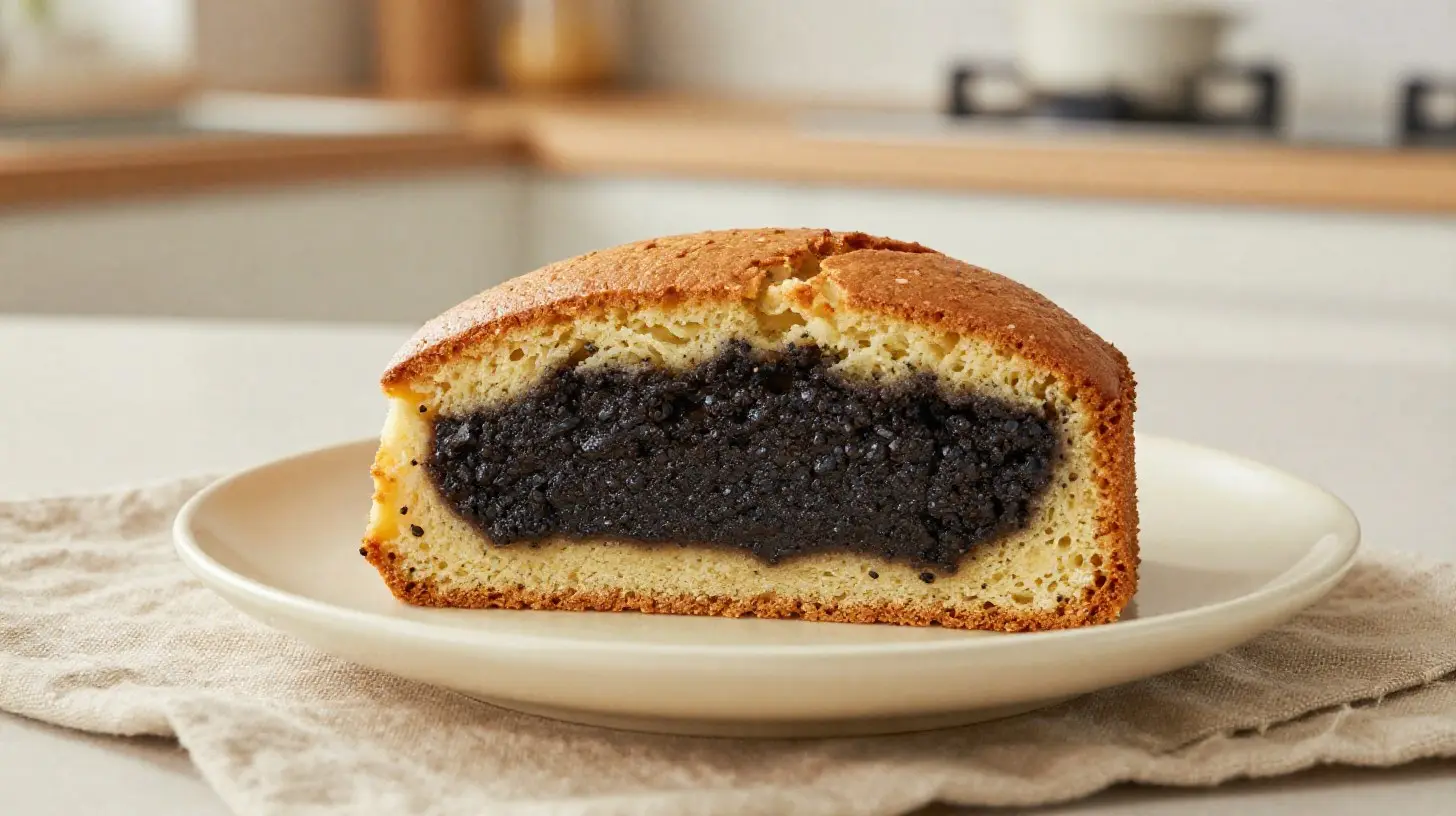 Saftiger Mohnkuchen aus der Heißluftfritteuse mit einem perfekten, goldenen Finish.