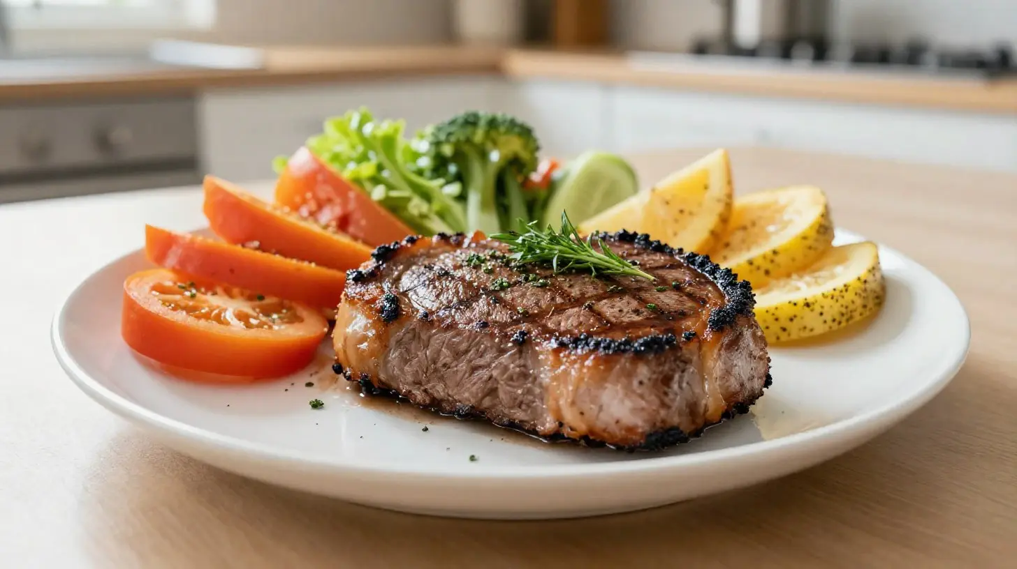 Zartes Nackensteak im Airfryer für eine schnelle und leckere Mahlzeit.