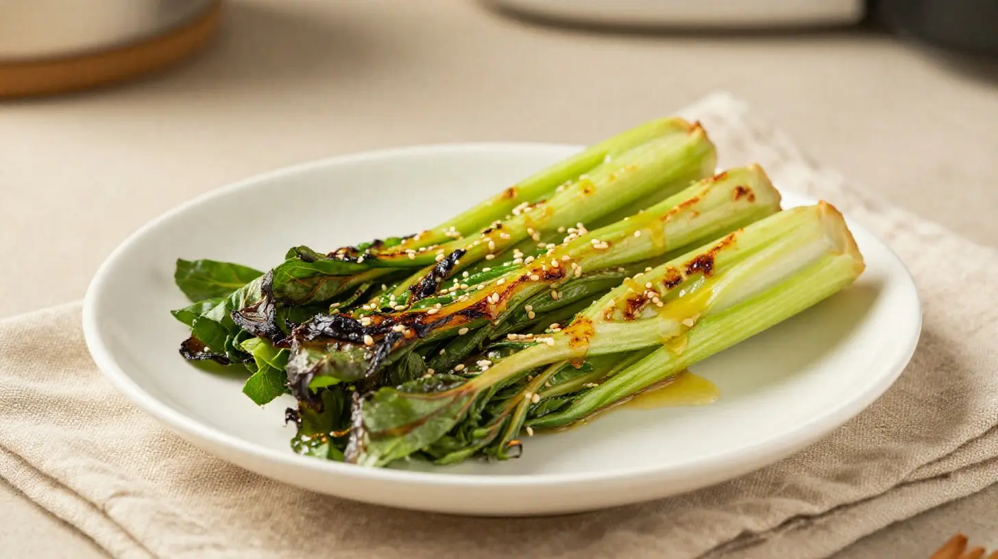 Leckerer Pak Choi, knusprig zubereitet im Airfryer für ein gesundes Gericht.