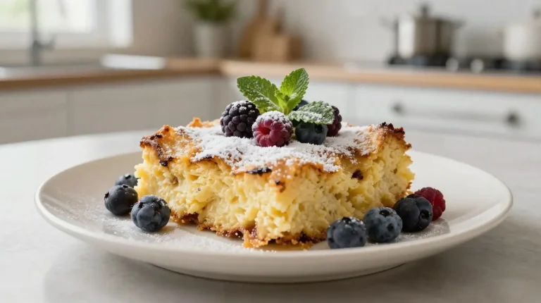 Leckeres Quarkauflauf aus dem Airfryer, ideal für ein einfaches Dessert.