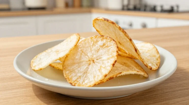 Knusprige Rettichchips aus der Heißluftfritteuse für gesunde Snacks.