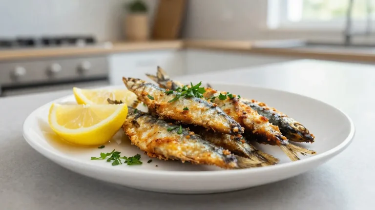 Leckere Sardinen aus der Heißluftfritteuse, perfekt knusprig und aromatisch.