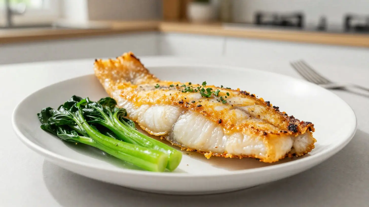 Knuspriges Schollenfilet, perfekt zubereitet im Airfryer für gesunde Ernährung.