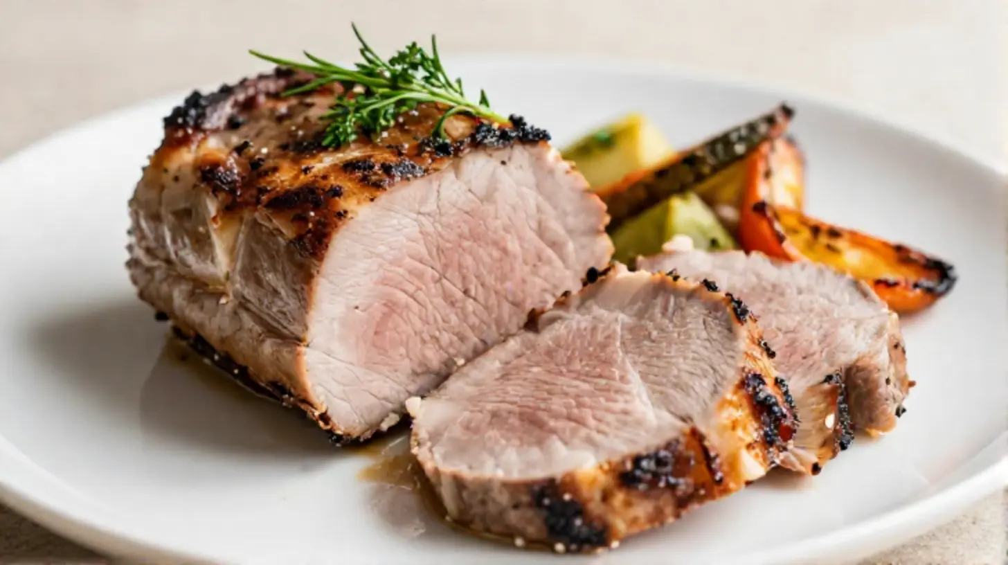 Saftiges Schweinefilet, perfekt zubereitet im Airfryer für ein köstliches Abendessen.