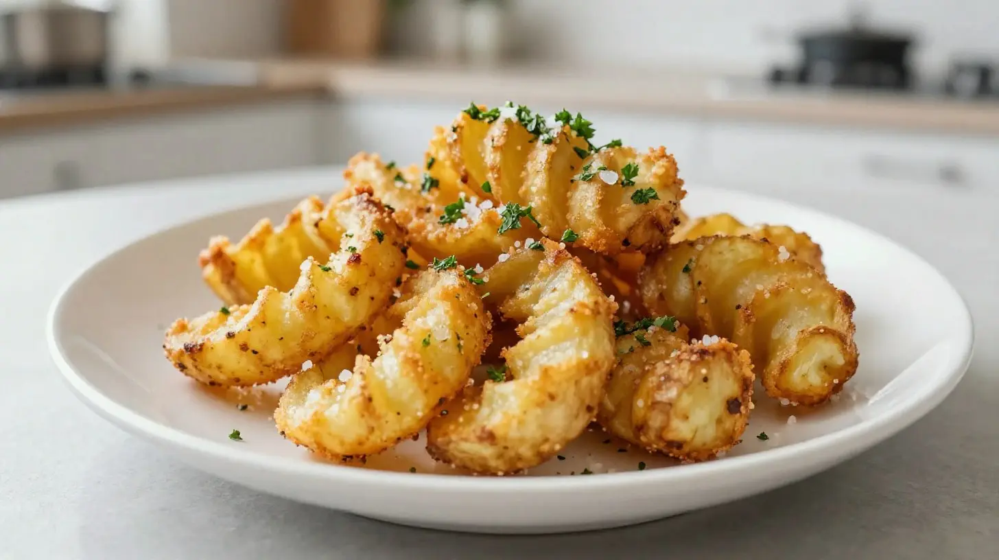 Köstliche Spiralkartoffeln aus der Heißluftfritteuse für den perfekten Snack.