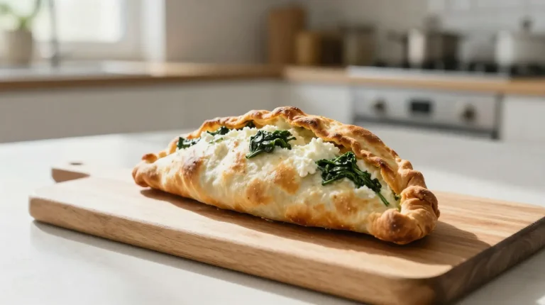 Leckere Calzone mit Ricotta-Spinat-Füllung, perfekt zubereitet in der Heißluftfritteuse.