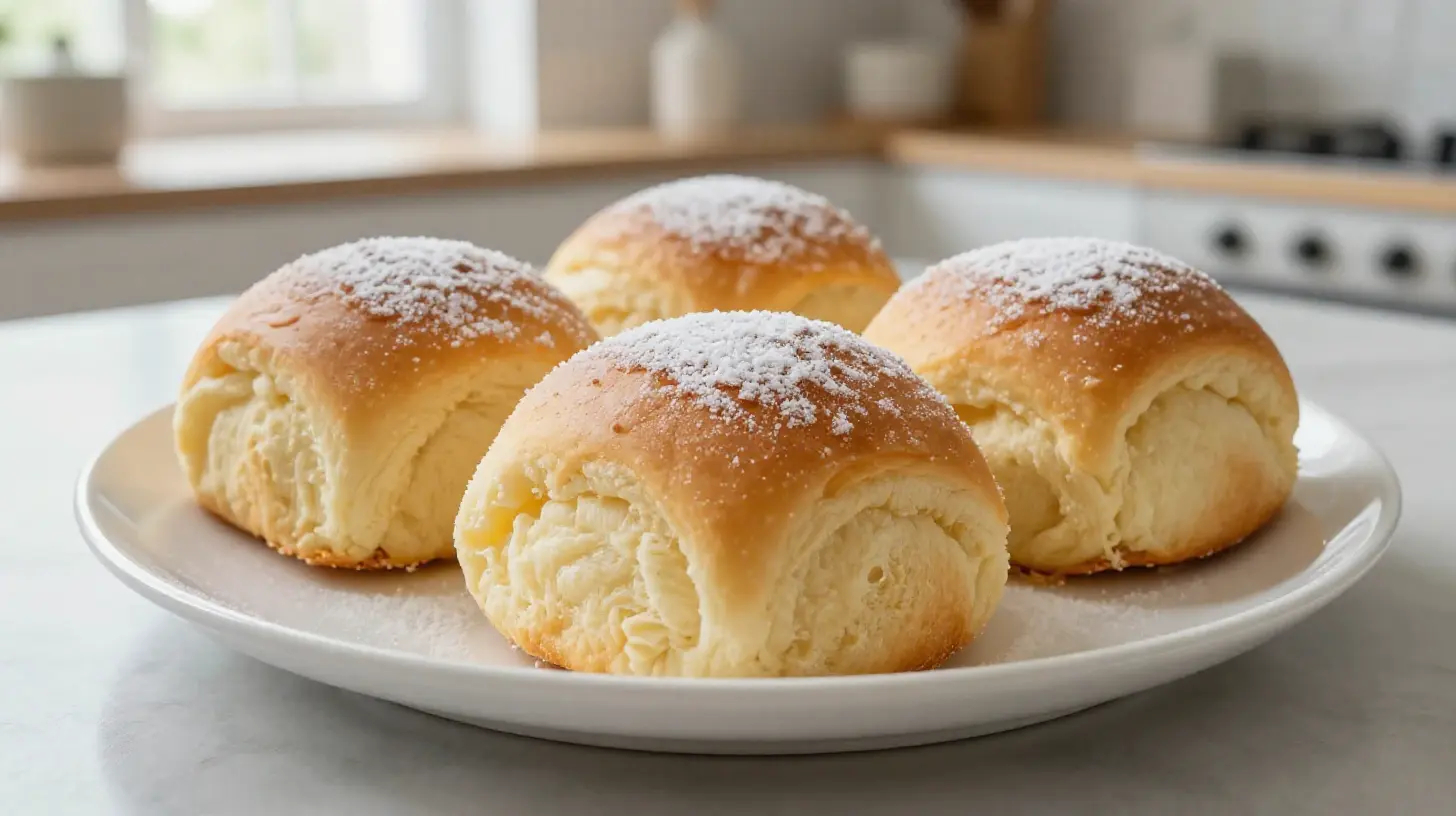 Luftige Milchbrötchen, perfekt zubereitet im Airfryer für ein schnelles Frühstück.