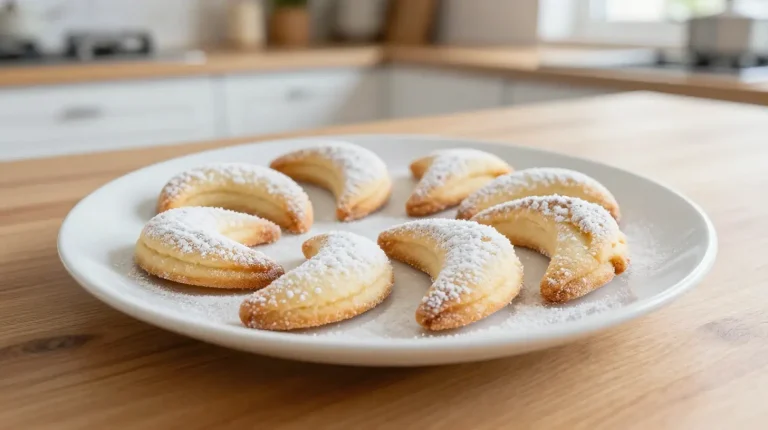 Leckere Vanillekipferl, die im Airfryer perfekt gebacken wurden.